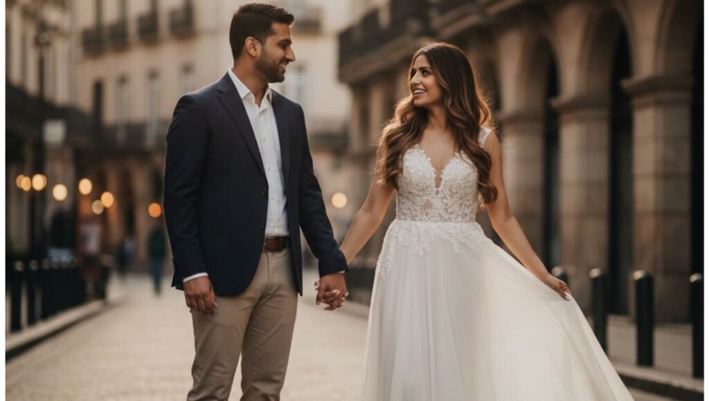 वेस्टर्न लूकमध्ये प्री वेडिंग